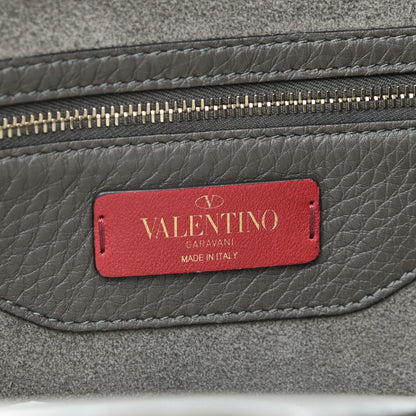 Valentino Garavani Grained Calfskin Rockstud Shoulder Tote Graphite 8 of 16