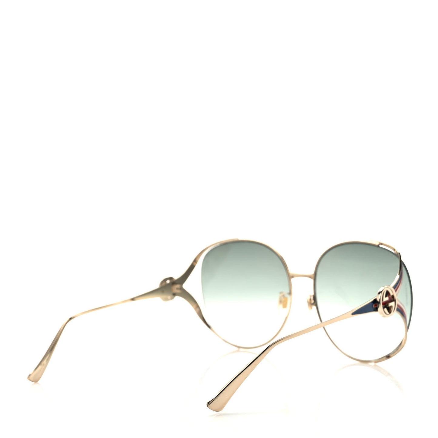 Metal Oversized Round Frame GG0225S Sunglasses Gold