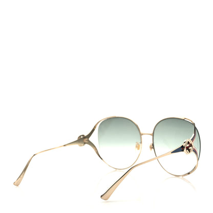 Gucci Metal Oversized Round Frame GG0225S Sunglasses Gold 4 of 7