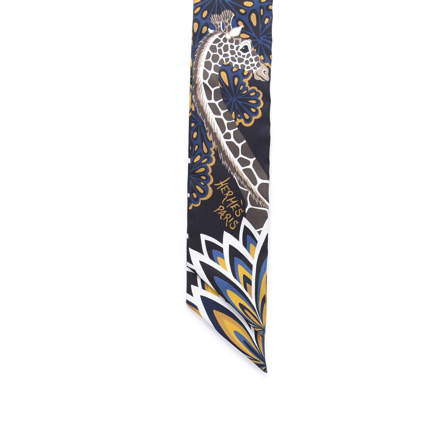 Hermes Silk Three Graces Twilly Black Gold Taupe 4 of 4
