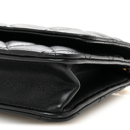 Chanel Lambskin Quilted Wallet On Chain WOC Black 21 of 23