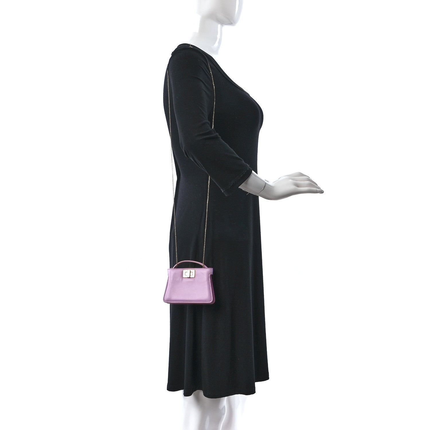Fendi Nappa Sigma Pico Peekaboo Charm Lavanda 2 of 10
