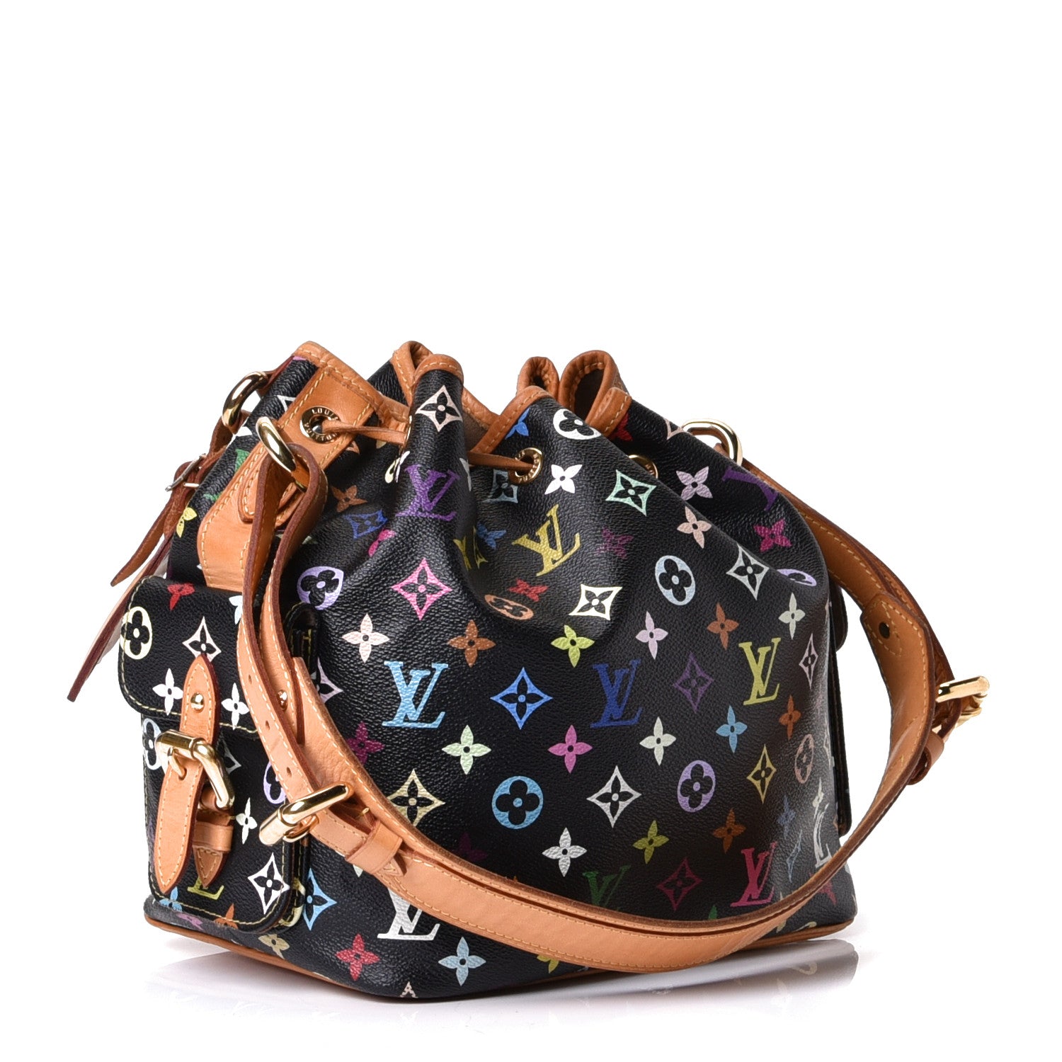 Louis Vuitton Monogram Multicolor Petit Noe Black 5 of 9