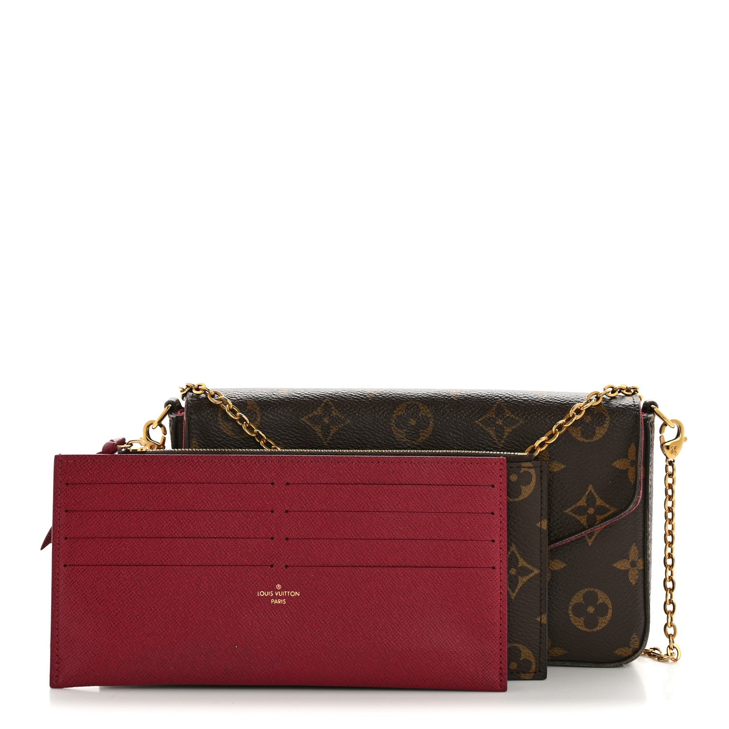 Louis Vuitton Monogram Pochette Felicie Chain Wallet Fuchsia 3 of 17