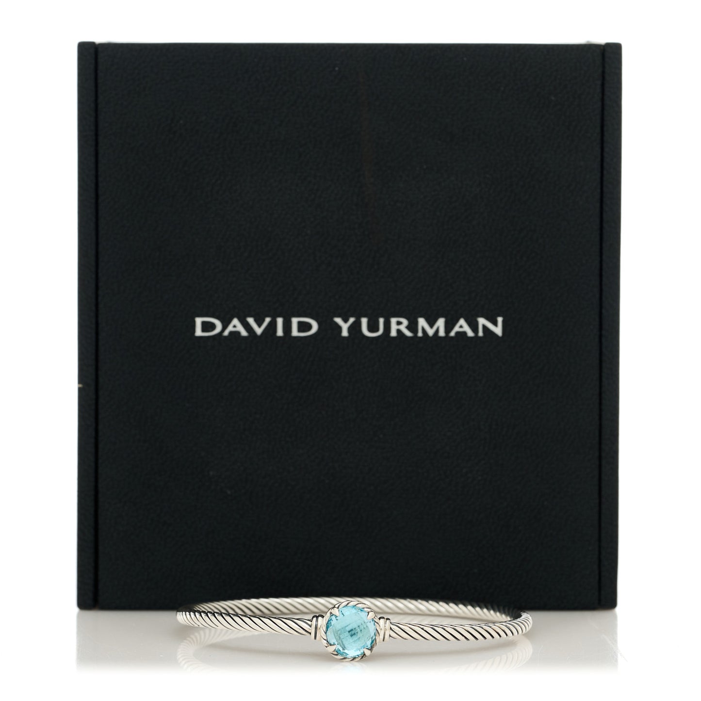 Sterling Silver Blue Topaz 3mm Chatelaine Bracelet