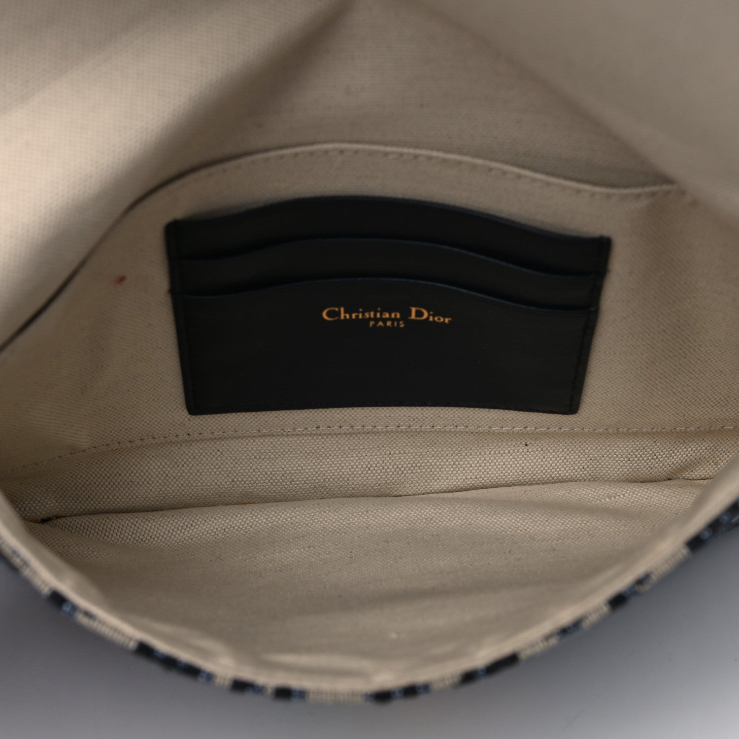 Christian Dior Oblique Flap Pouch Clutch Blue 4 of 5