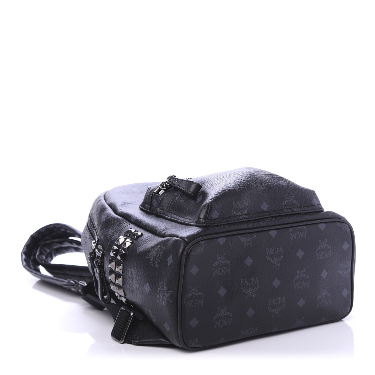 MCM Visetos Small Side Stud Stark Backpack Black 3 of 6