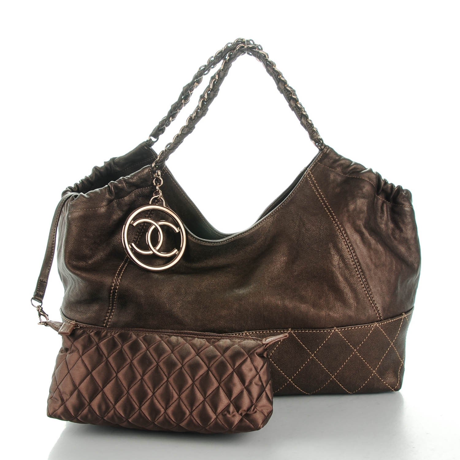 Chanel Metallic Calfskin Baby Coco Cabas Bronze 5 of 8