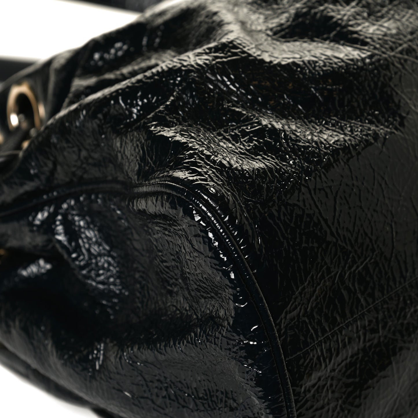 Crushed Patent Riki Bag Blue