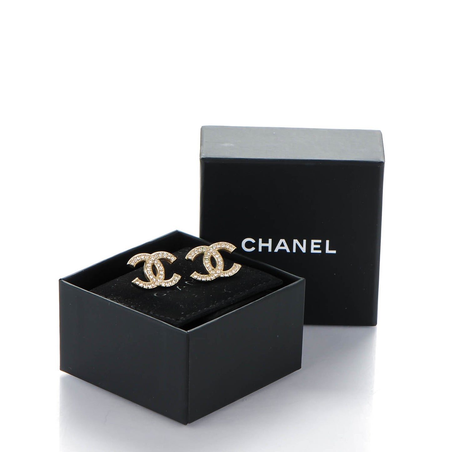 Crystal CC Earrings Gold