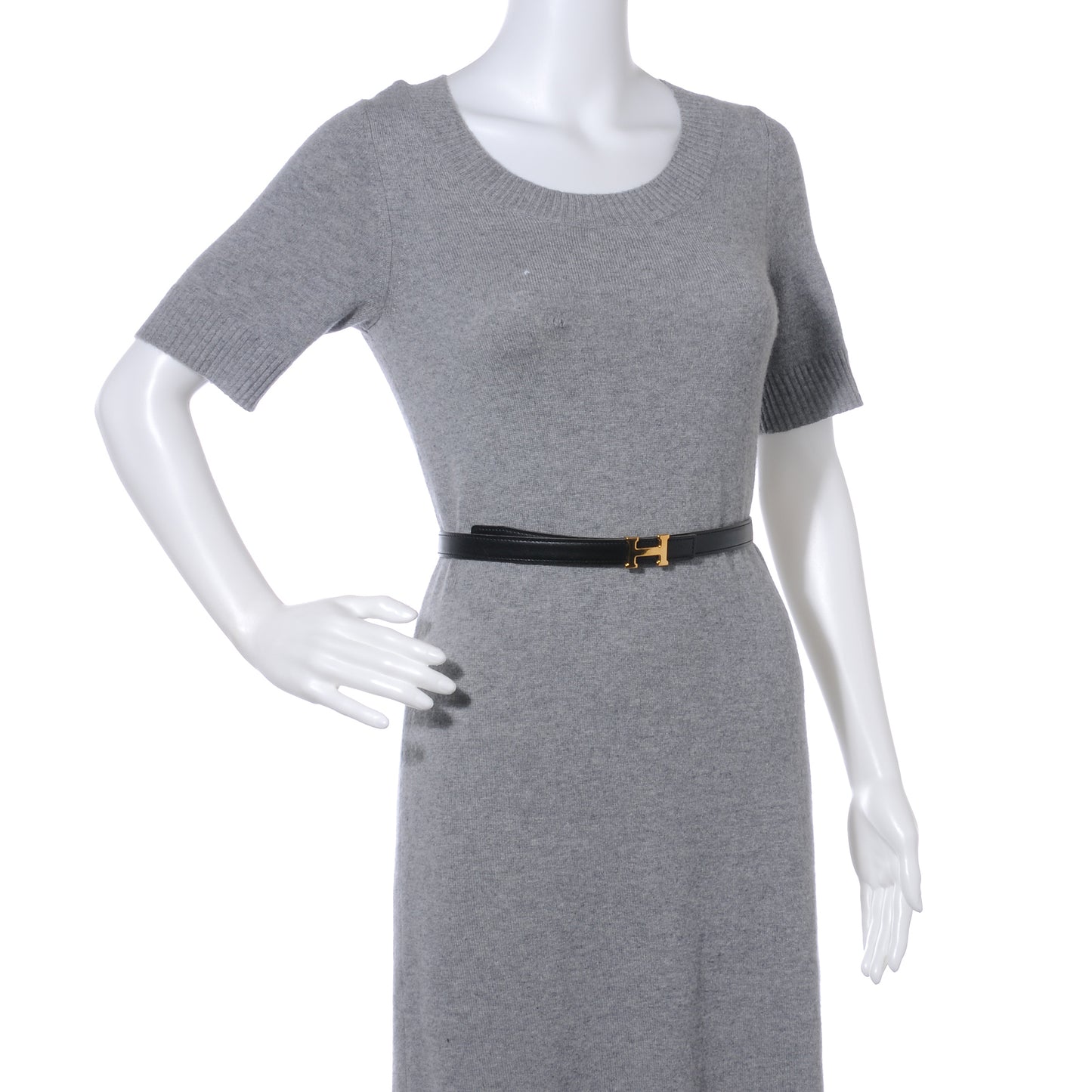 Box Courchevel Reversible Constance 18mm H Belt Noir Gold 70