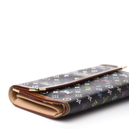 Louis Vuitton Monogram Multicolor Porte Tresor International Wallet Black 8 of 9