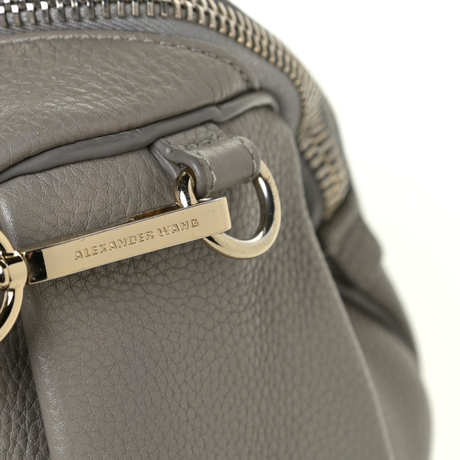 Alexander Wang Pebbled Lambskin Rockie Gray Pale Gold Hardware 13 of 14