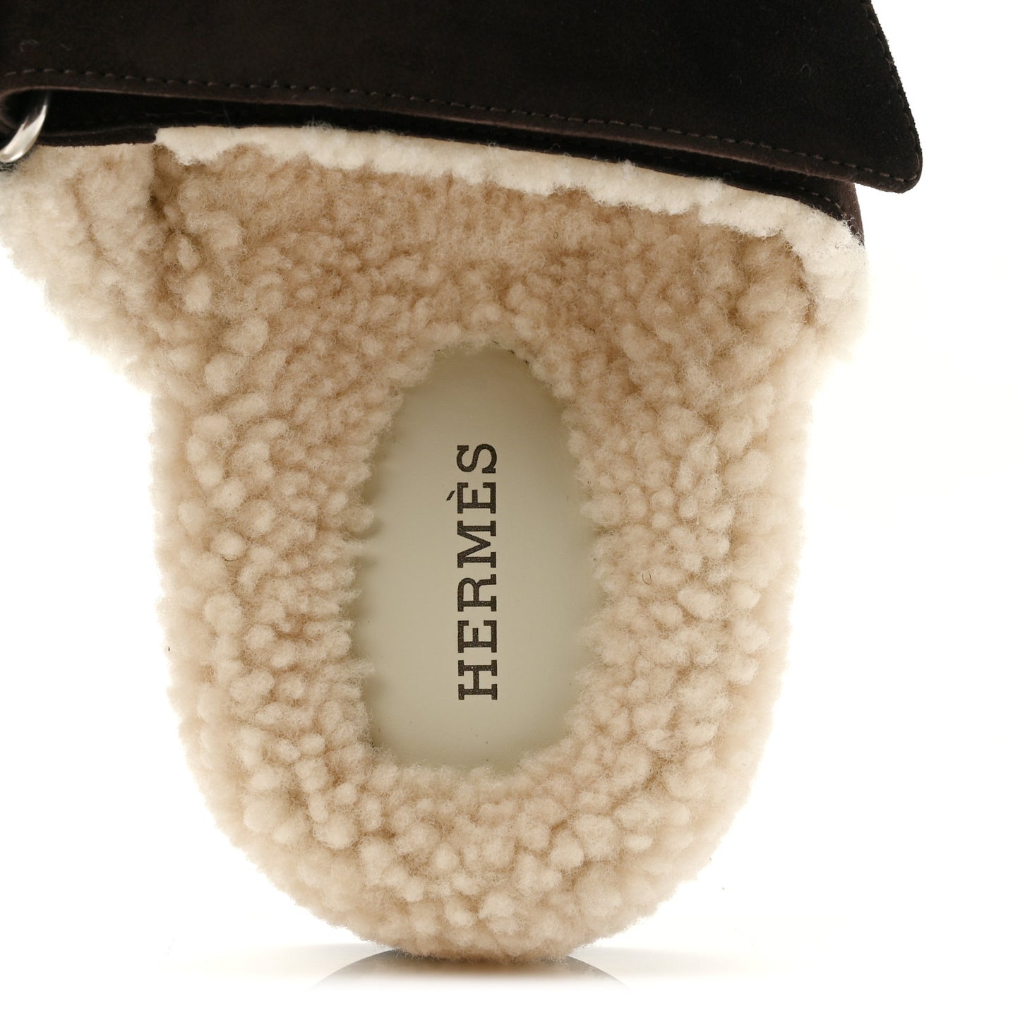 Suede Goatskin Woolskin Womens Chypre Sandals 37.5 Marron Ebene