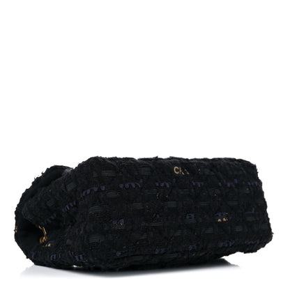 Chanel Tweed Quilted Mini 2.55 Reissue Flap Black Gold Navy 4 of 11