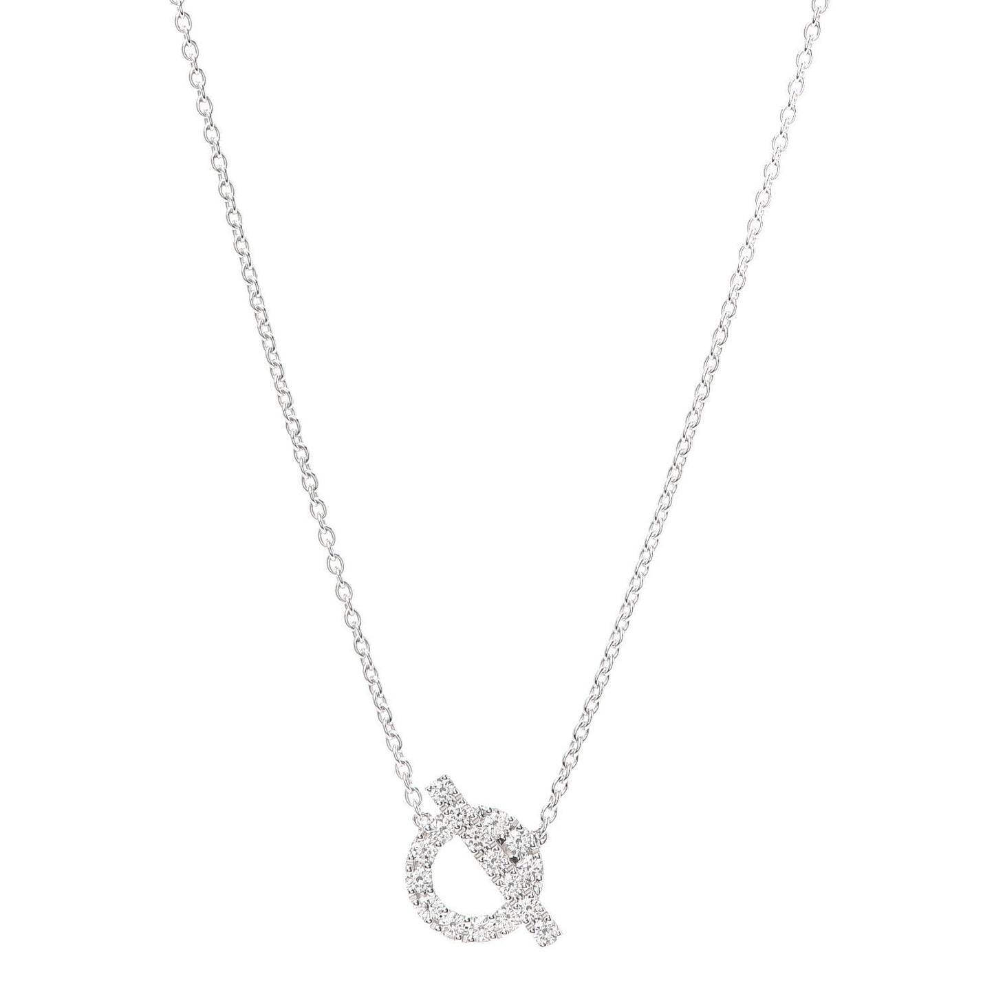 18K White Gold Diamond Finesse Pendant Necklace