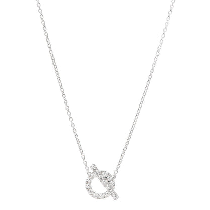 Hermes 18K White Gold Diamond Finesse Pendant Necklace 1 of 6