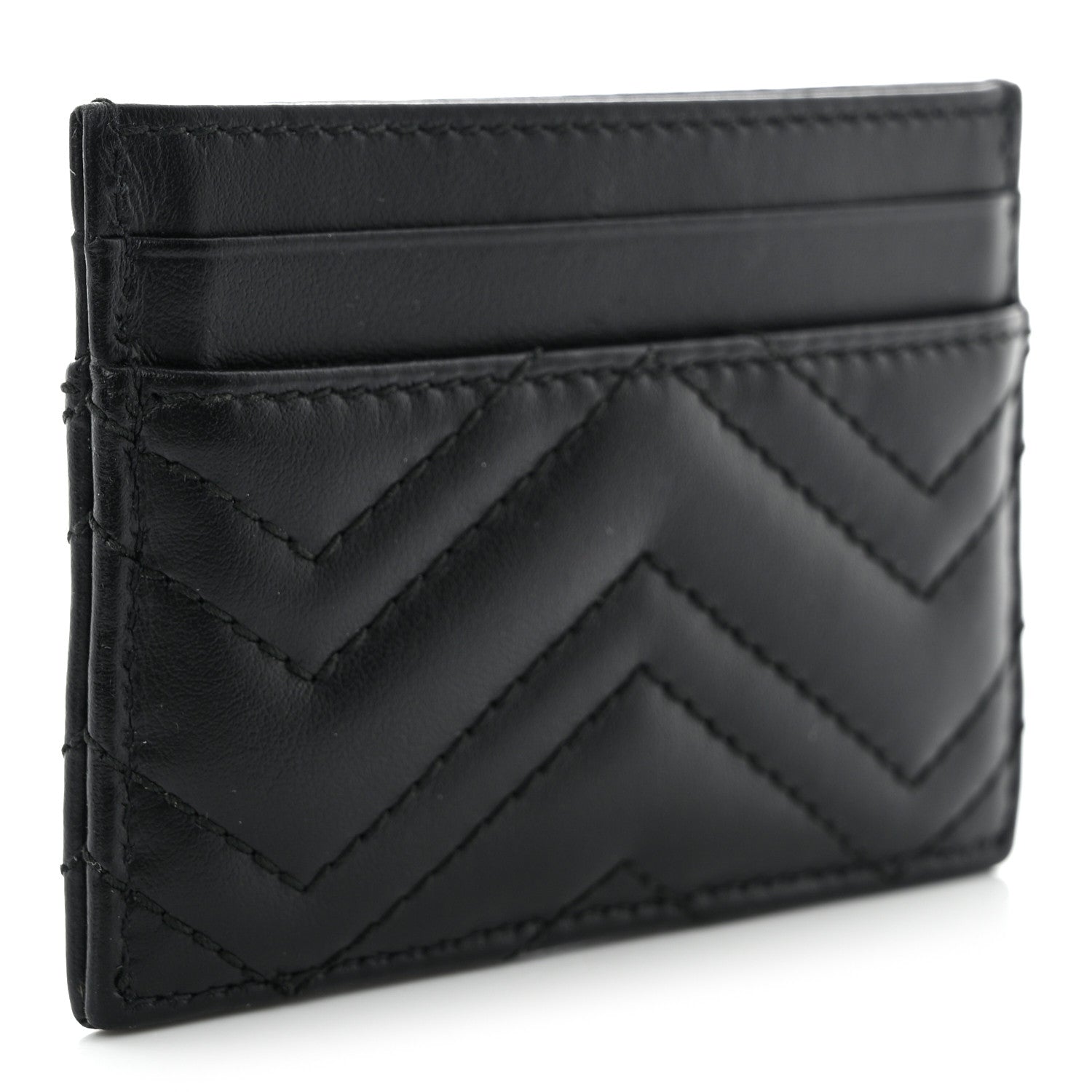 Gucci Calfskin Matelasse GG Marmont Card Holder Black 3 of 8