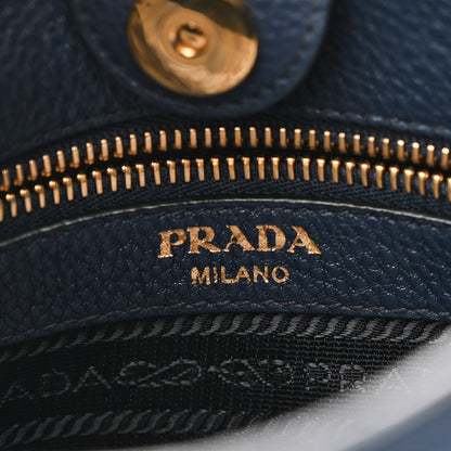 Prada Vitello Daino Hobo Messenger Bag Baltico 6 of 9