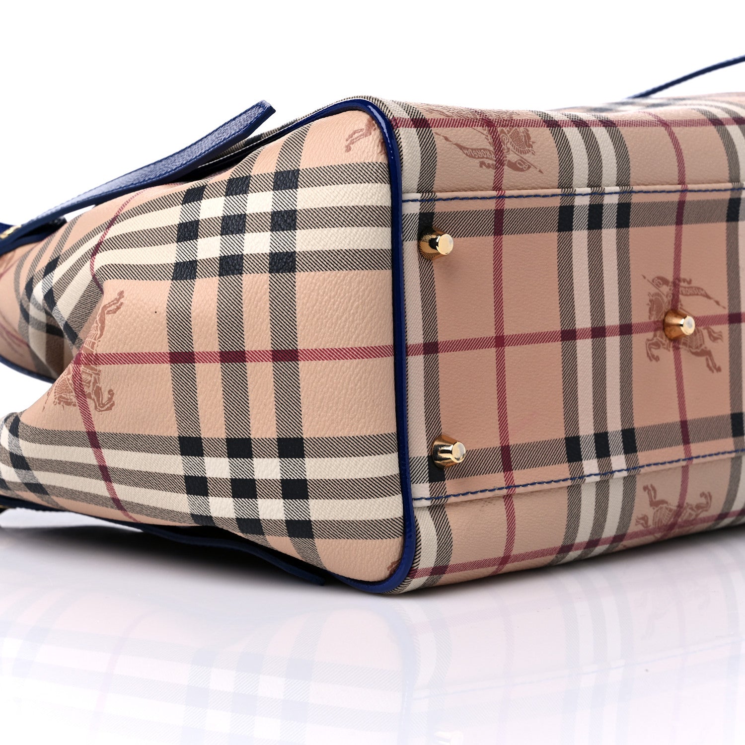 Burberry Haymarket Check Small Canterbury Tote Brilliant Blue 6 of 8