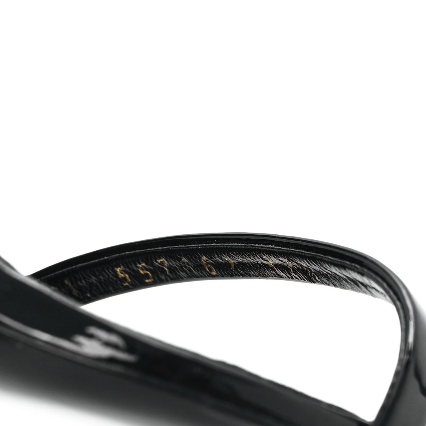 Patent Calfskin Opyum 110 Sandals 37.5 Black Gold