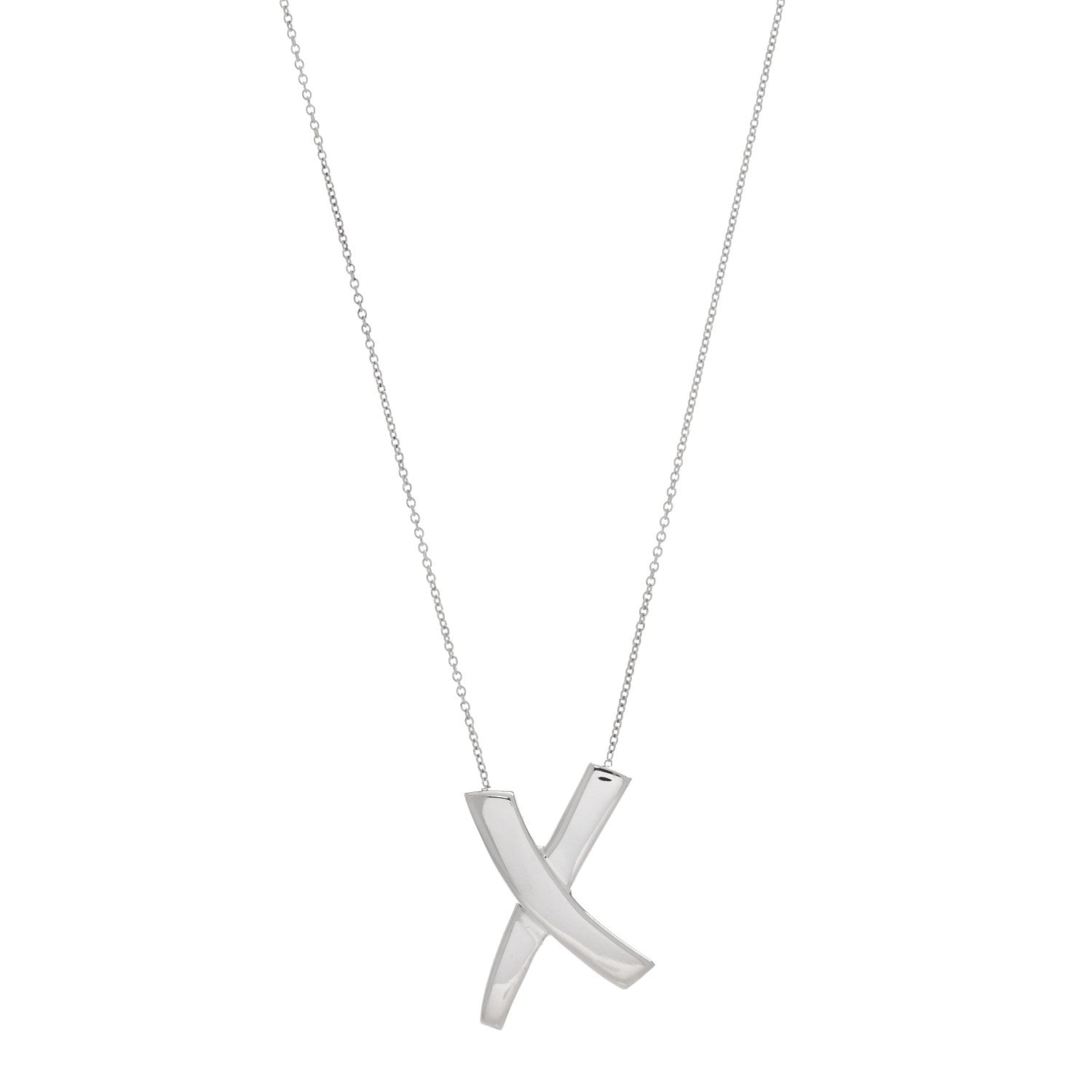 Tiffany Sterling Silver Paloma Picasso Graffiti X Pendant Necklace 1 of 4