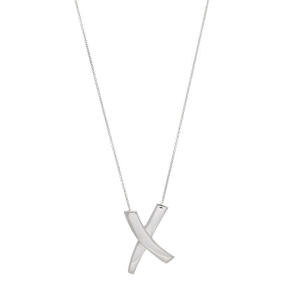 Tiffany Sterling Silver Paloma Picasso Graffiti X Pendant Necklace 1 of 4