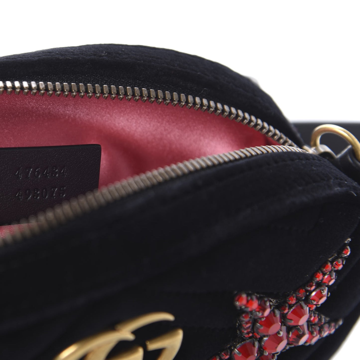 Velvet Matelasse Crystal Star GG Marmont Belt Bag 65 26 Black
