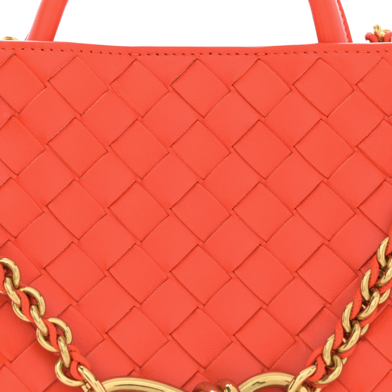 Bottega Veneta Nappa Intrecciato Small Andiamo With Chain Shoulder Bag Orange 7 of 9