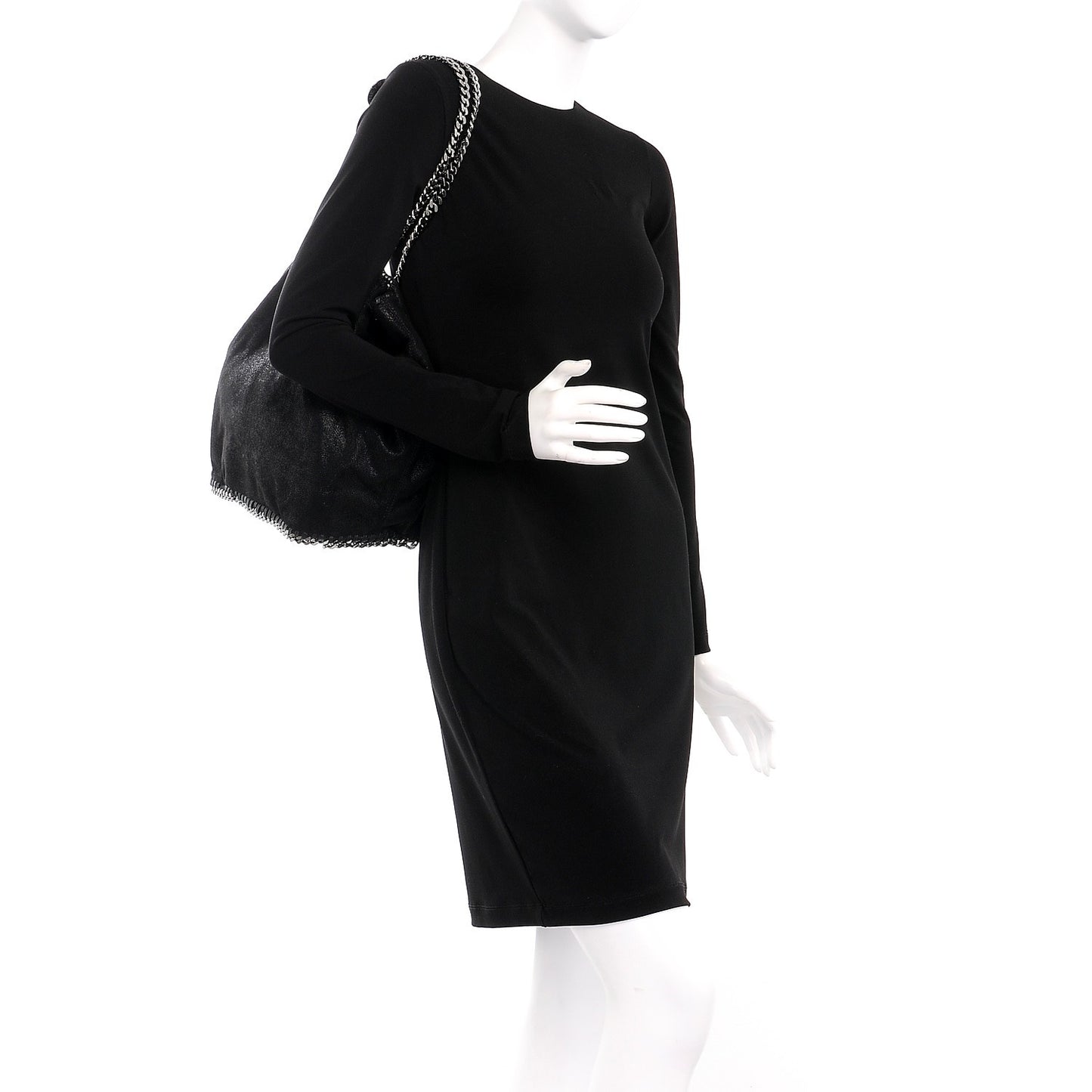 Shaggy Deer Small Falabella Bucket Bag Black