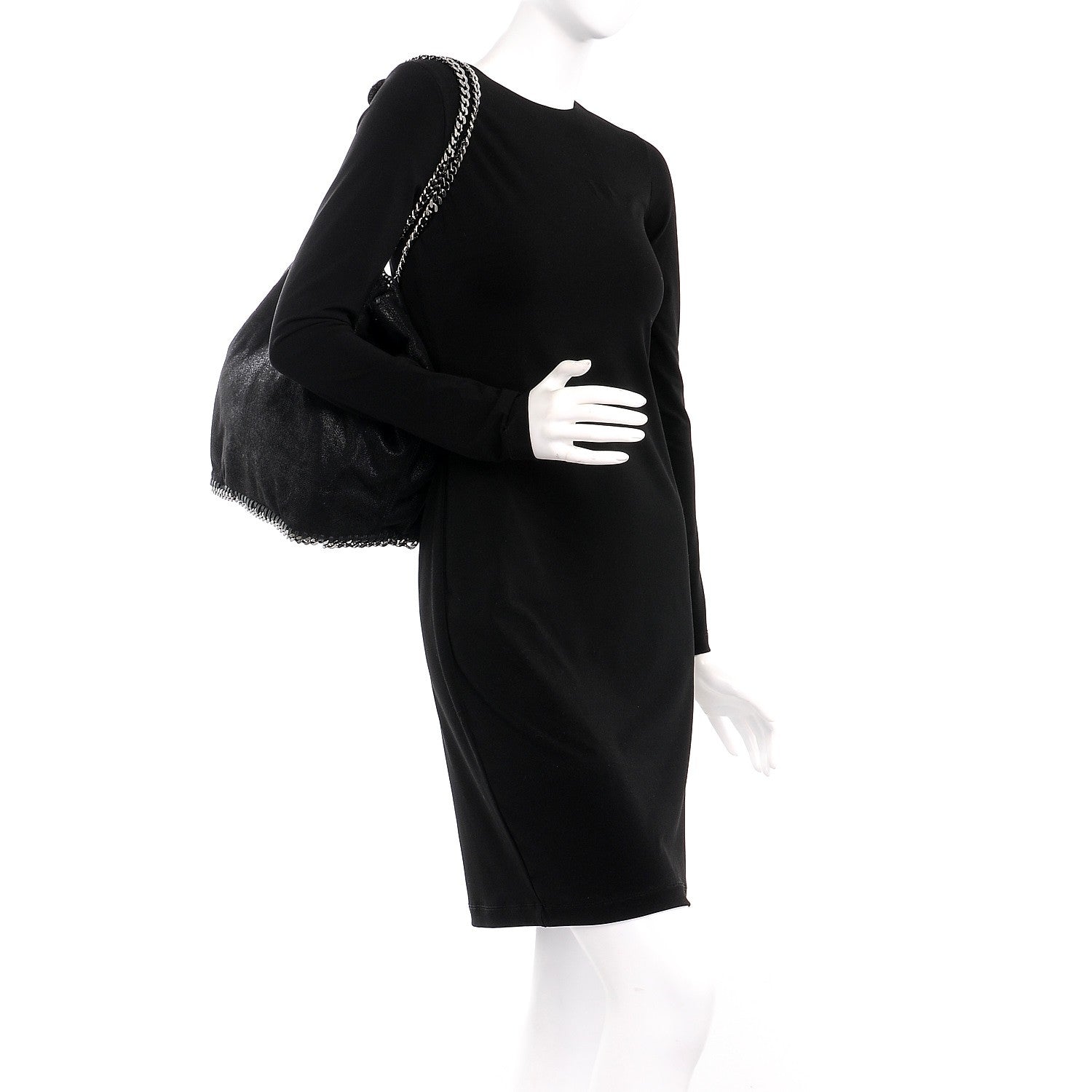 Stella McCartney Shaggy Deer Small Falabella Bucket Bag Black 2 of 7