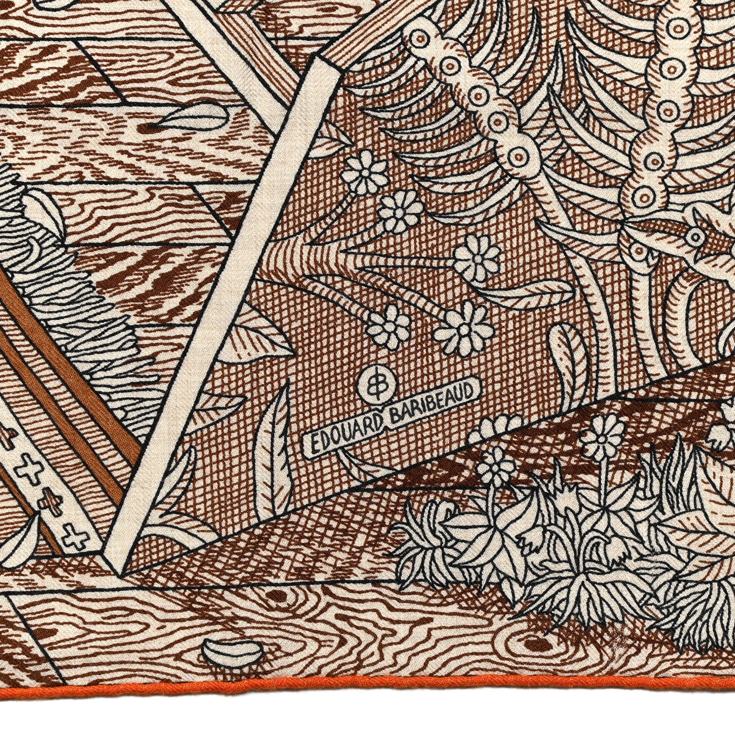 Cashmere Silk Acte III Scene I La Clairiere Shawl 140 Naturel Marron Noisette