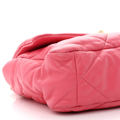 Chanel Goatskin Quilted Large Chanel 19 Flap Dark Pink 9 of 11