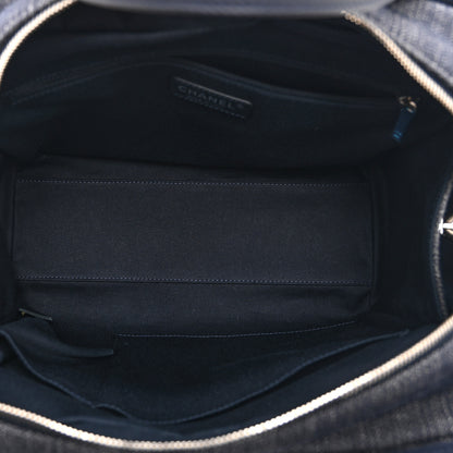 Chanel Denim Large Deauville Bowling Bag Blue 5 of 10