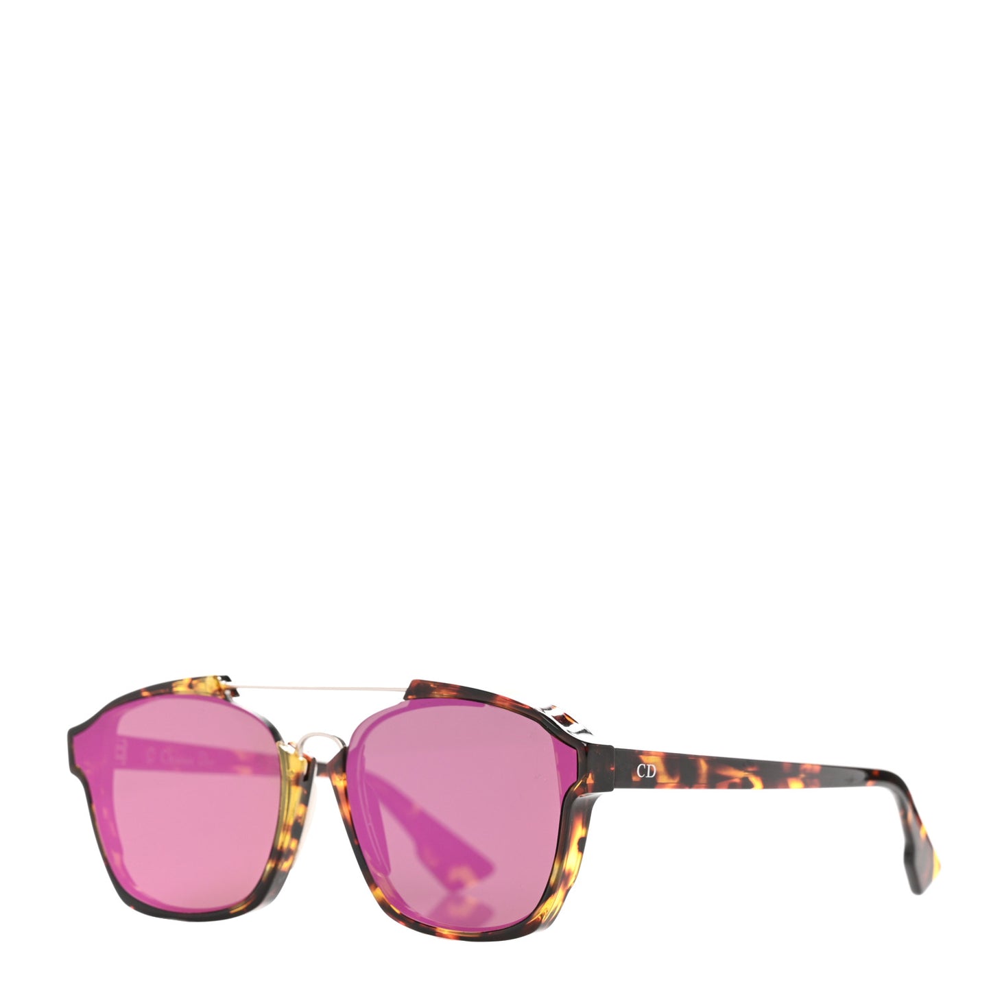 Abstract Square Mirrored Sunglasses Spotted Havana Purple