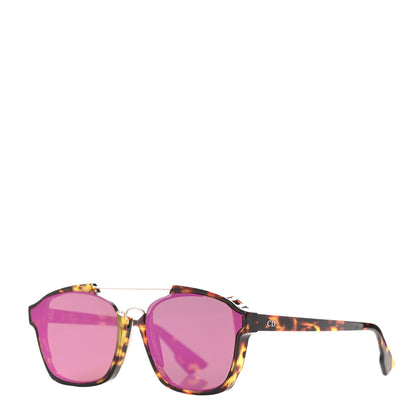 Christian Dior Abstract Square Mirrored Sunglasses Spotted Havana Purple 1 of 10