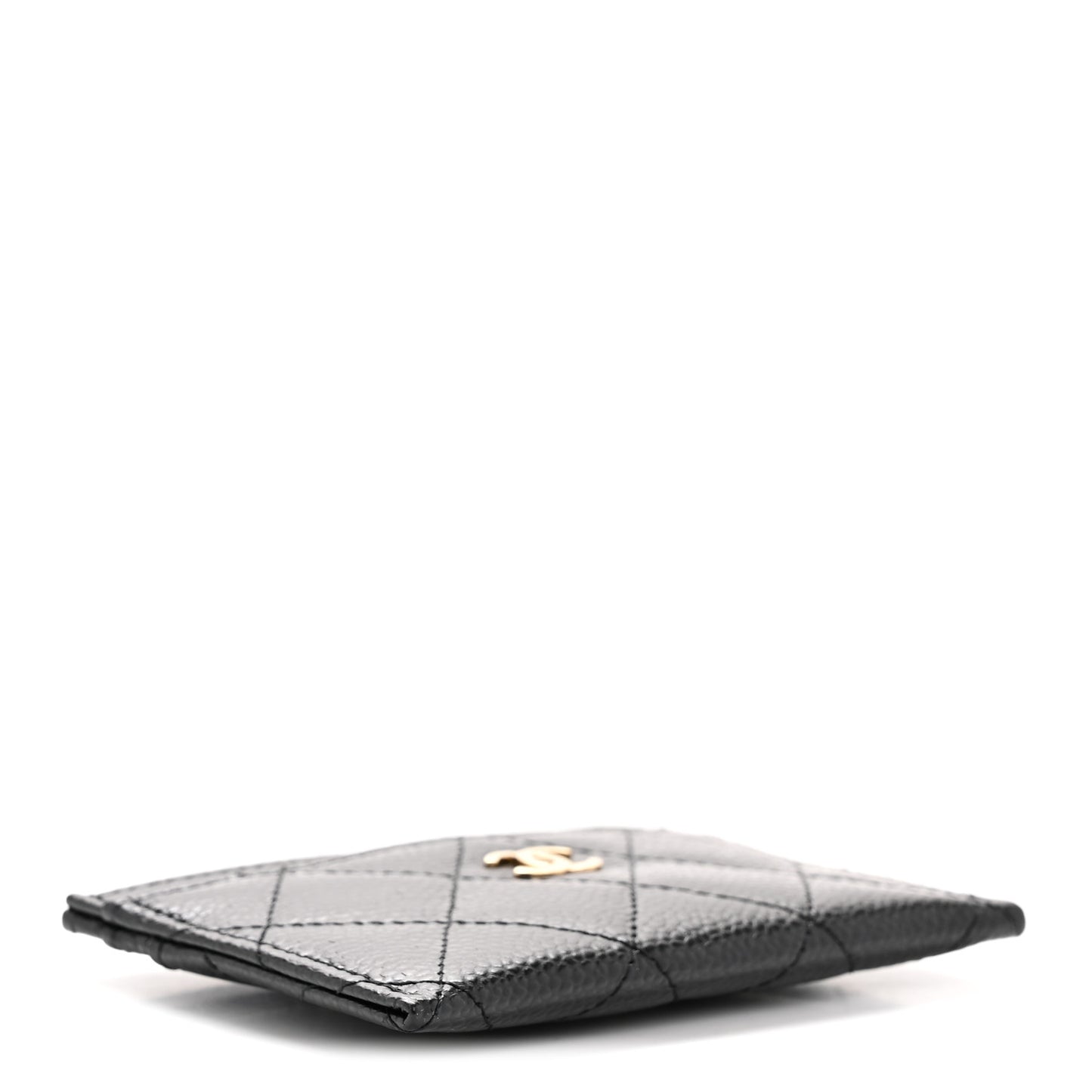 Caviar Quilted Card Holder Black