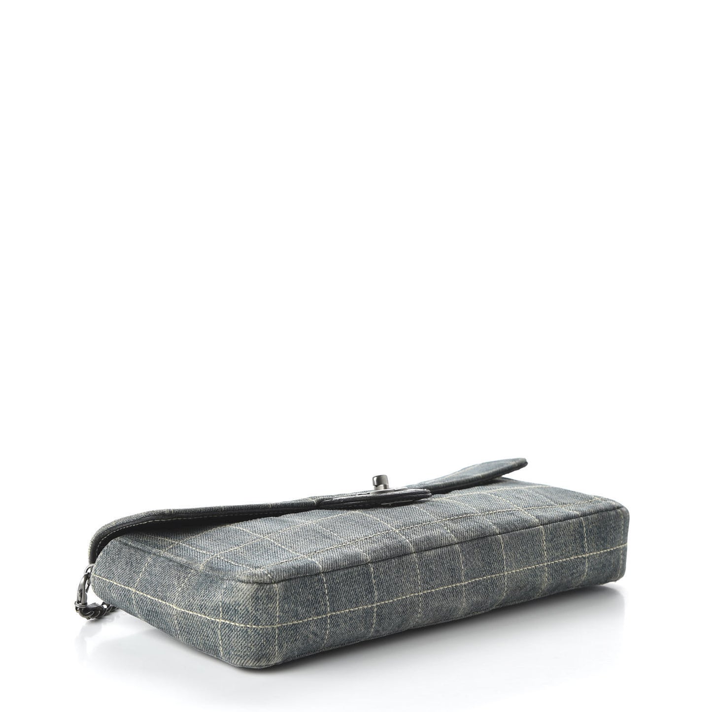 Denim Chocolate Bar Quilted East West Flap