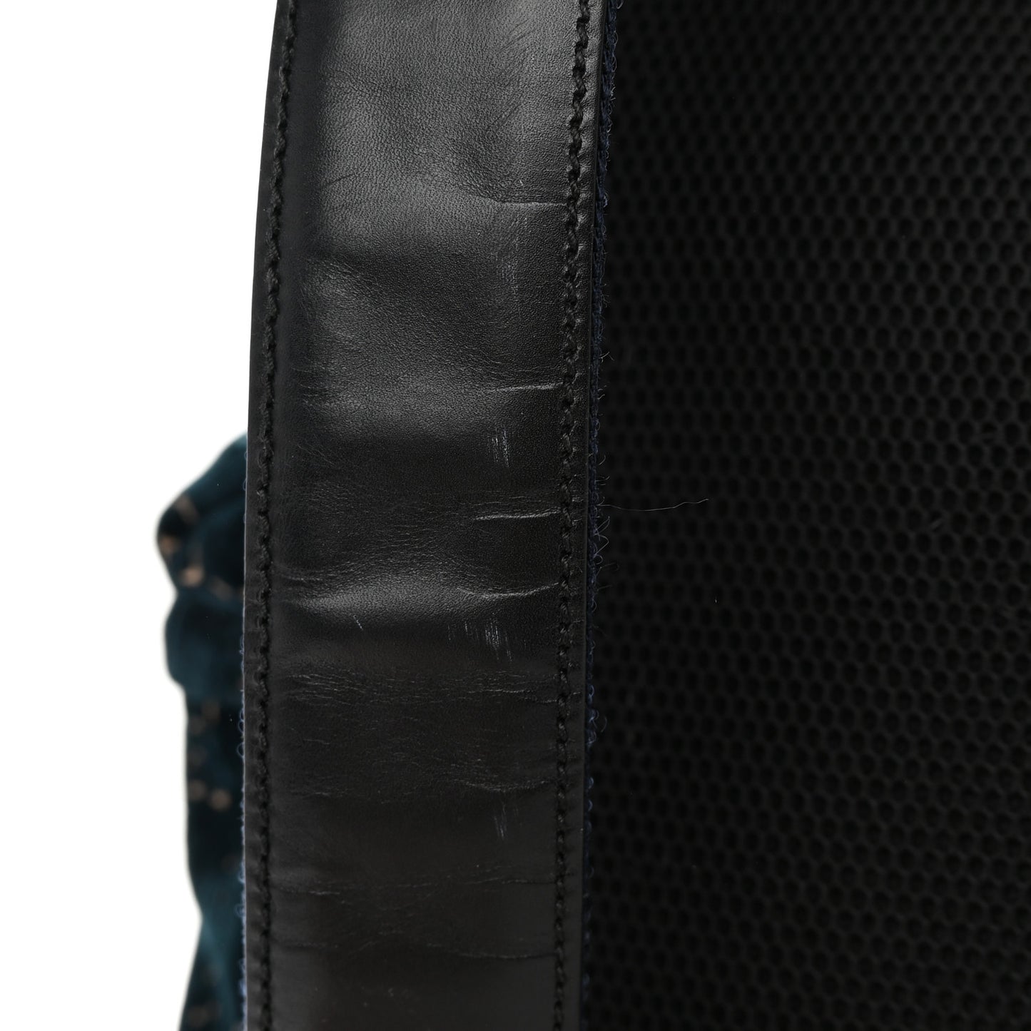 Velvet GG Monogram Web Medium Double Buckle Backpack Blue Beige Black