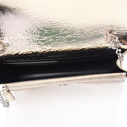 Saint Laurent Metallic Crackled Calfskin Kate Monogram Tassel Chain Wallet Gold 5 of 10