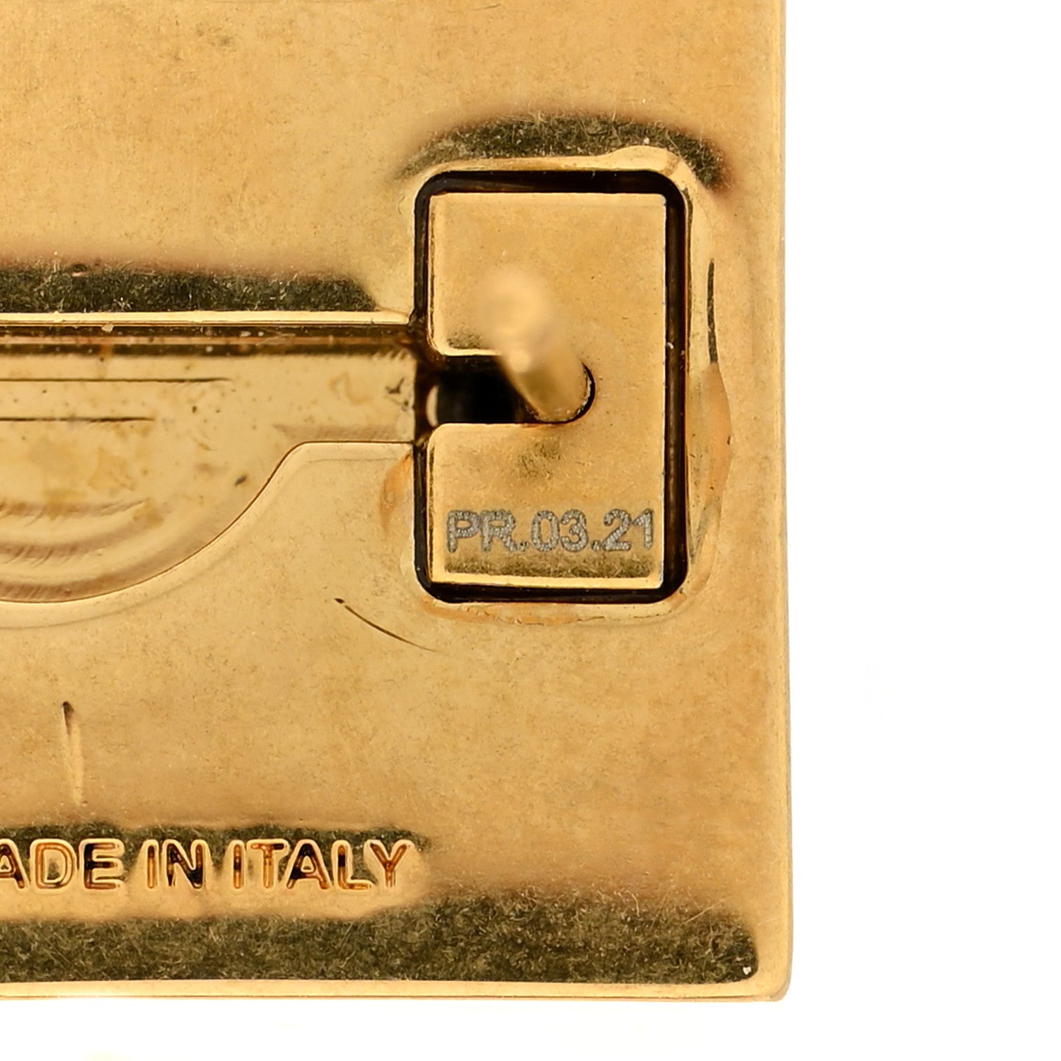 Fendi Metal Cube Earrings Gold 6 of 8