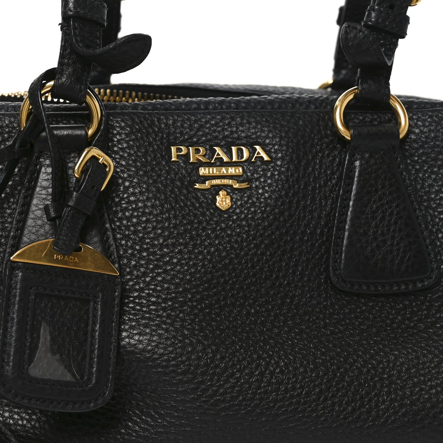 Prada Vitello Daino Bauletto Black 7 of 10