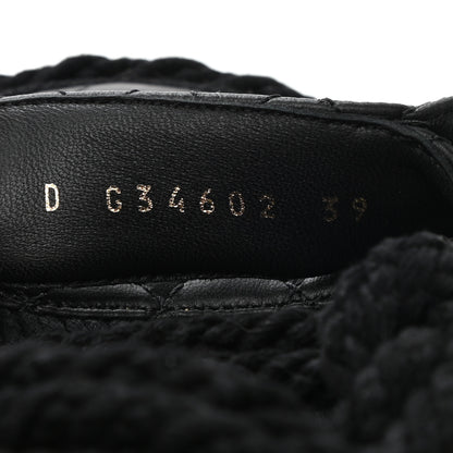Chanel Cord Lambskin Quilted Logo Sandals 39 Black 6 of 9
