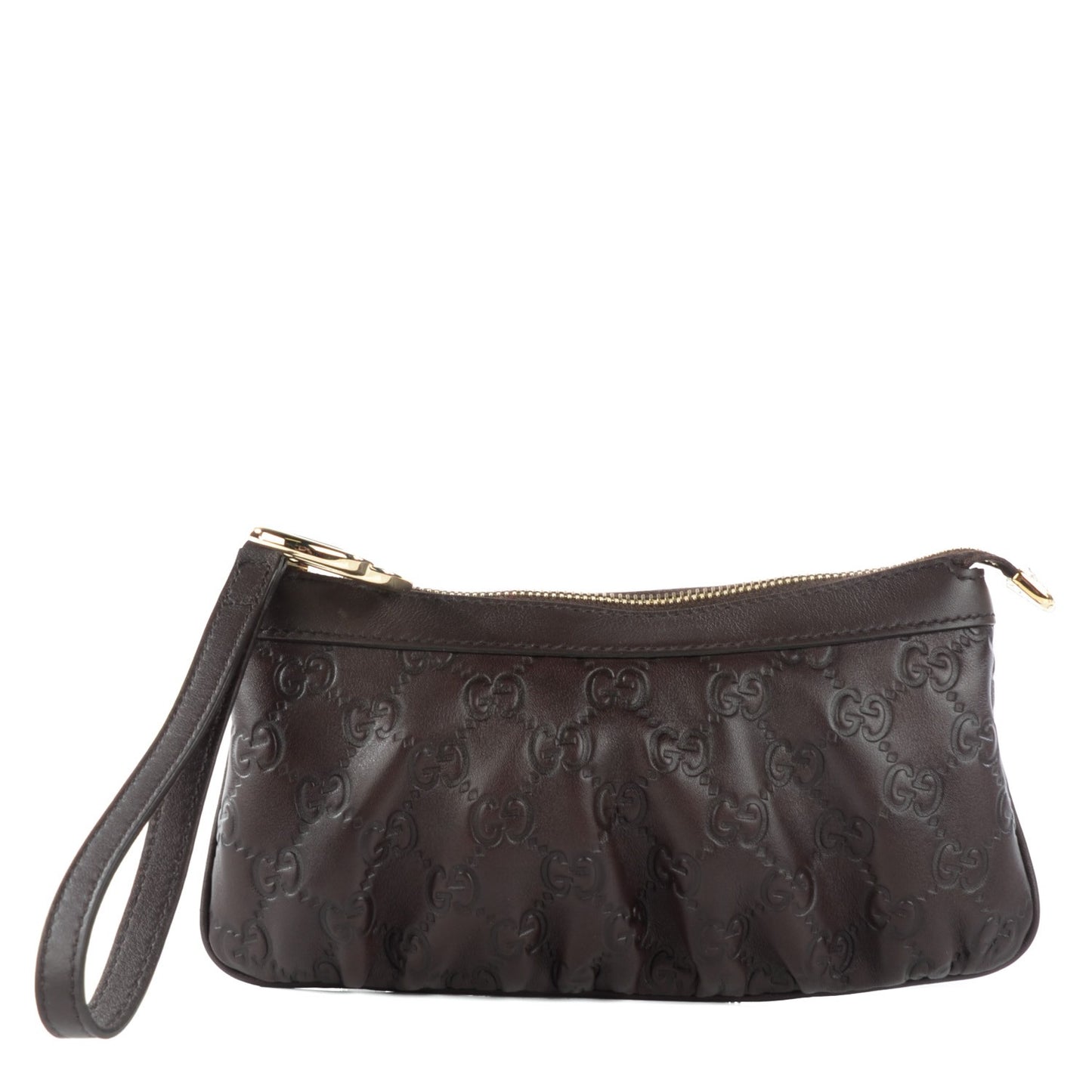 Guccissima Signature New Britt Wristlet Chocolate