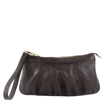Gucci Guccissima Signature New Britt Wristlet Chocolate 1 of 7
