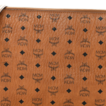 MCM Visetos Medium Crossbody Pouch Cognac 7 of 12