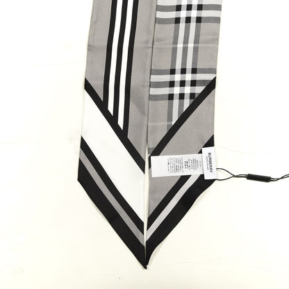 Burberry Silk Montage Print Skinny Scarf Monochrome 3 of 3