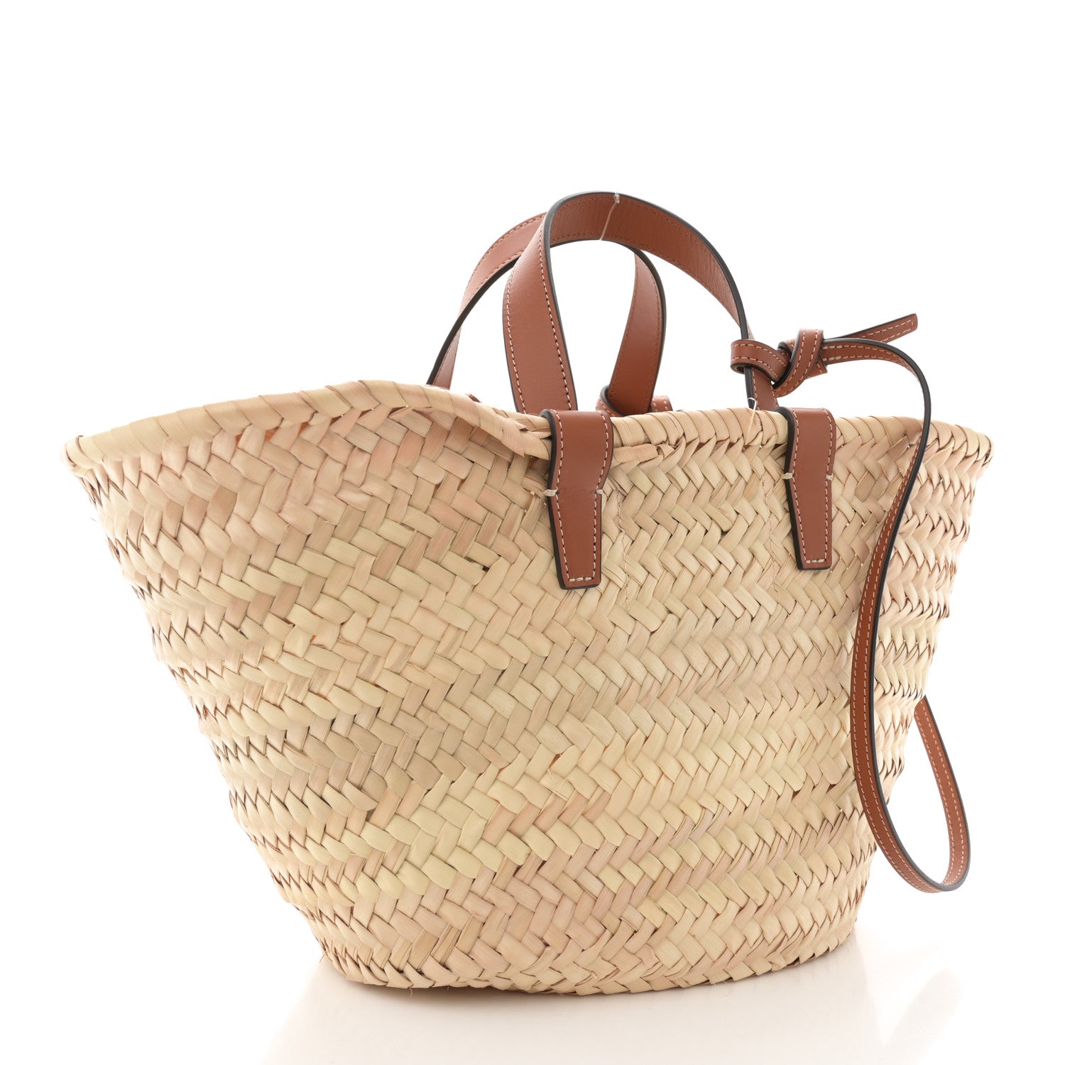 Celine Raffia Calfskin Triomphe Teen Panier Tan 3 of 13