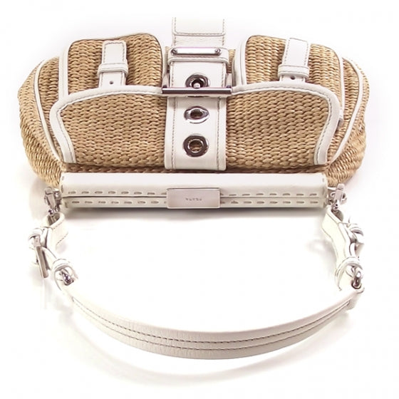 Prada Straw Belt Frame Shoulder Bag 5 of 10