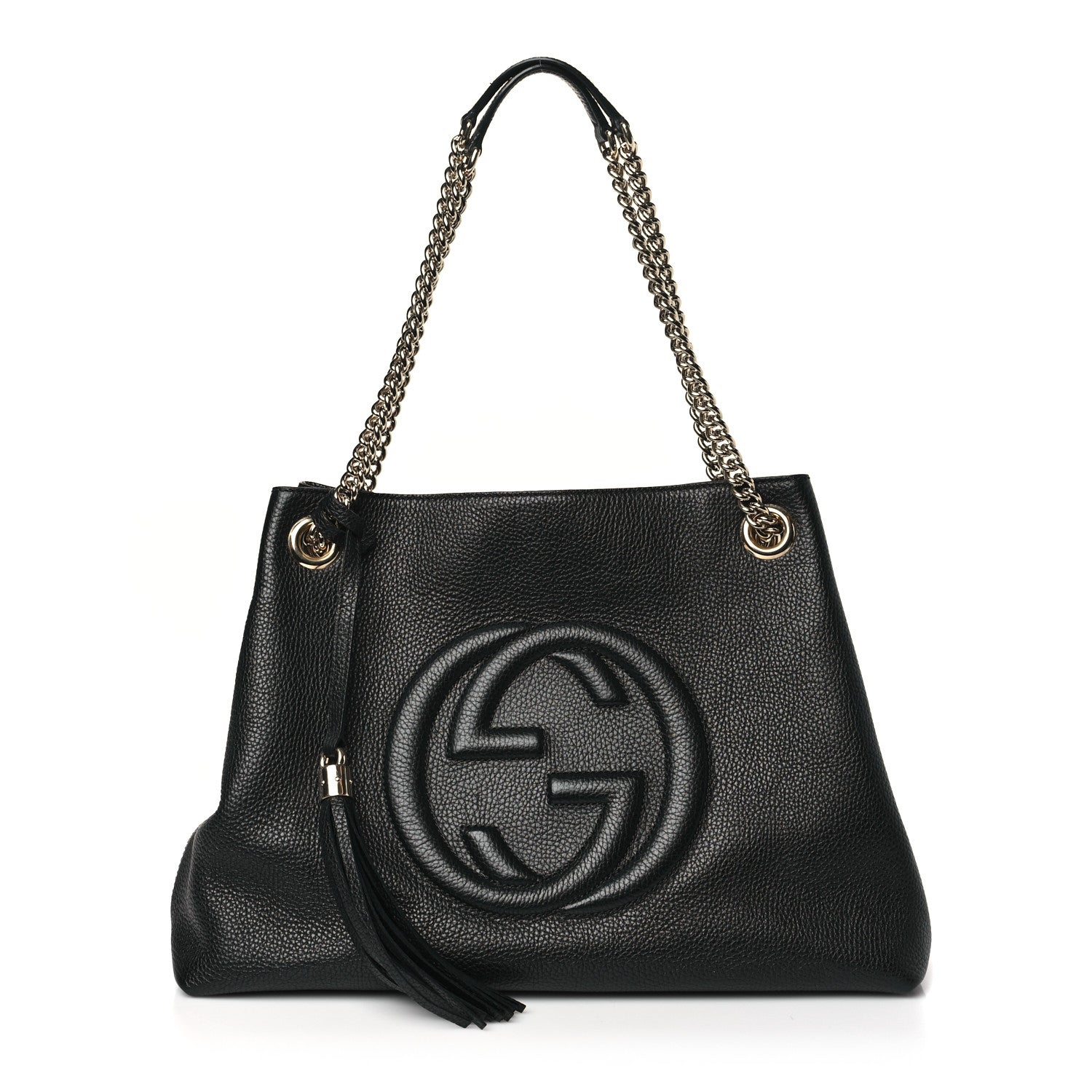 Gucci Pebbled Calfskin Medium Soho Chain Shoulder Bag Black 1 of 10
